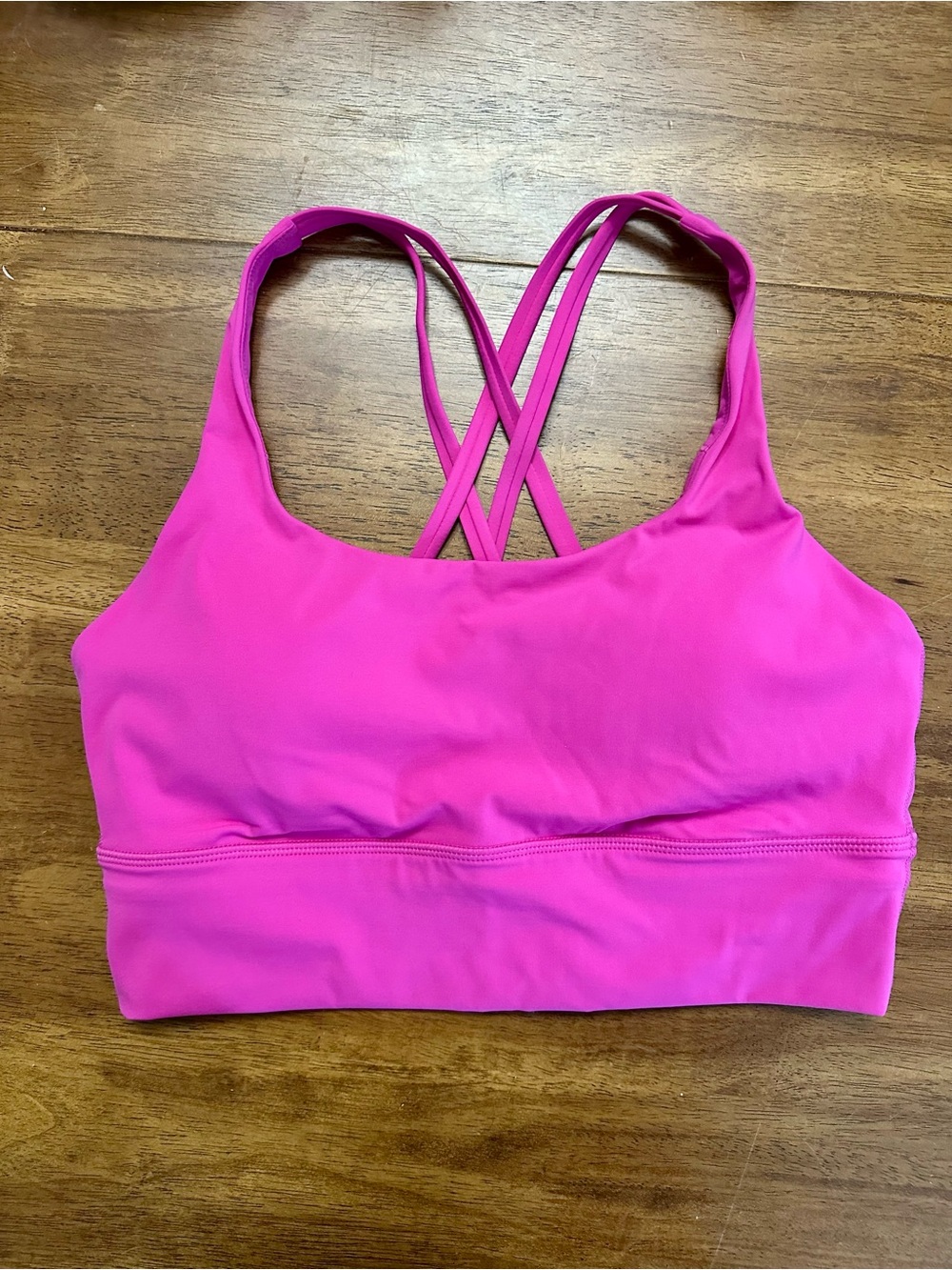 CRZ YOGA Bright Pink Crisscross Longline sports bra